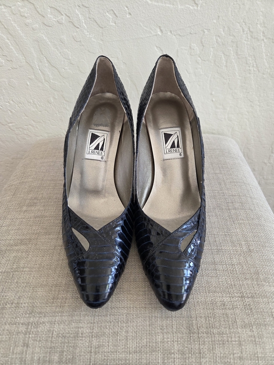 J.Renee Shoes - J. Renee Navy Textured Pointed-Toe Pumps